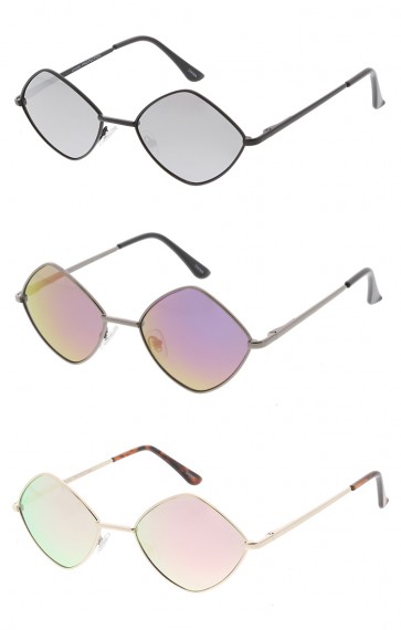 Premium Retro 1990's Fashion Small Diamond Shape Lens Unisex Wholesale Sunglasses