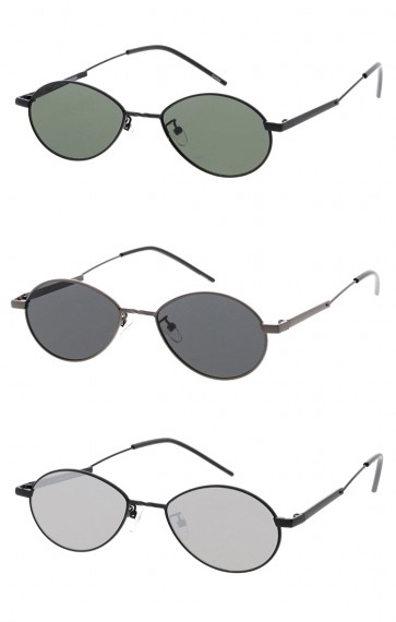 Thin Wire Frame Oval Lens Wholesale Sunglasses