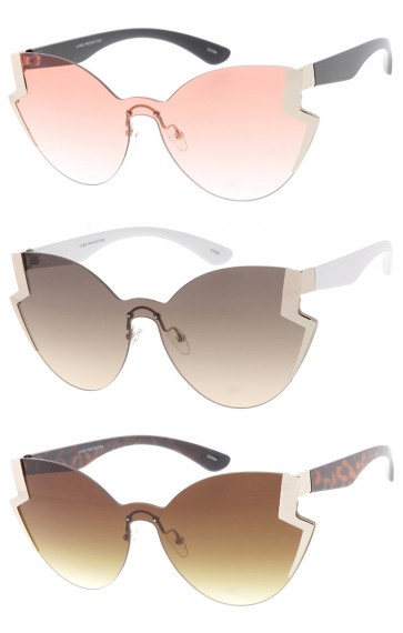 Oversized Frameless Lightning Fashion Womens Wholesale Sunglasses