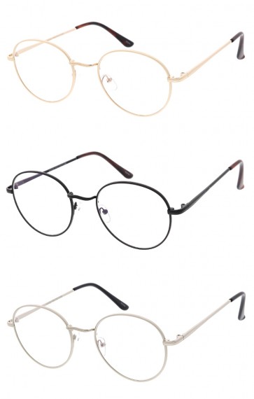 Blue Light Blocking Unisex Small Round Metal Frame Wholesale Glasses