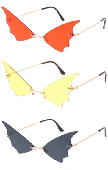 Tinted Bat Winged Lens Bats Novelty Wholesale Sunglasses