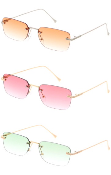 Ultra Thin Arm Color Pop Square Wholesale Sunglasses 68mm