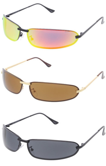 Old School Retro Inspired Wrap Oval Wholesale Sunglasses