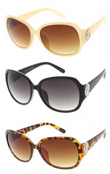 Vivant Luxury Womens Fashion Round Metal Logo Wholesale Sunglasses