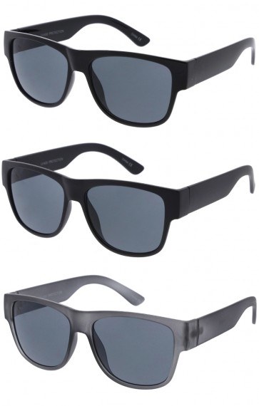 Neutral Colored Sporty Horned Rimmed Wholesale Sunglasses 55mm