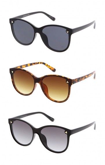 Women's Plastic Round Shield Frame Wholesale Sunglasses