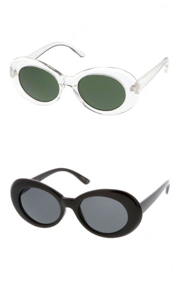Bold Retro Oval Mod Thick Frame Clout Goggles with Round Lens Wholesale Sunglasses