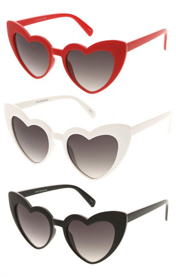 Large Oversize Fashion Heart Shape Wholesale Sunglasses 