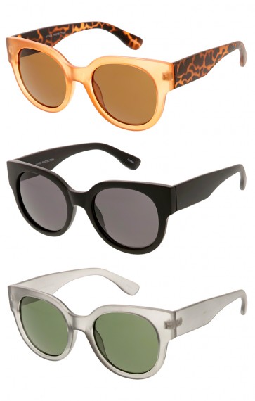 Indie Horned Rim Half Frame Sunglasses