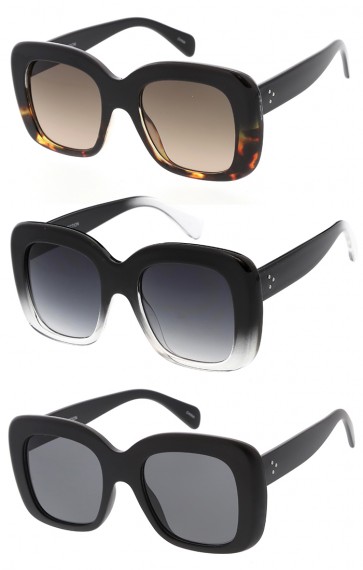 Bold Oversized Horned Rim Flat Lens Wholesale Sunglasses