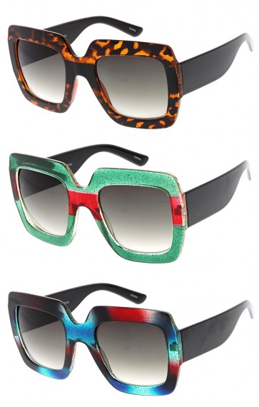 Oversized Rectangle High End Fashion Inspired Wholesale Sunglasses