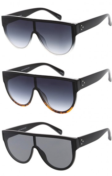 Modern Retro Flat Top Smoke Mono Lens Wholesale Sunglasses