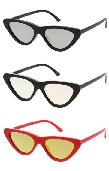 Womens Retro Cat Eye Mirror Lens Wholesale Sunglasses
