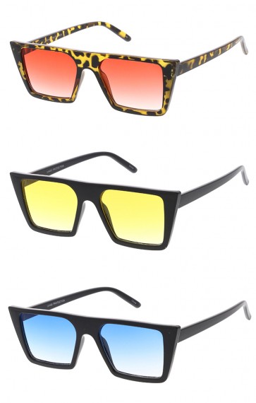 Retro Square Flat Top Cat Eye Color Lens Wholesale Sunglasses