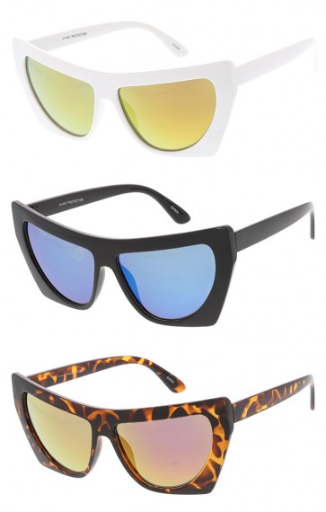 Oversized Cat eye Mirror Lens Womens Wholesale Sunglasses