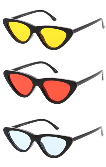 Womens Retro Cat Eye Color Lens Wholesale Sunglasses