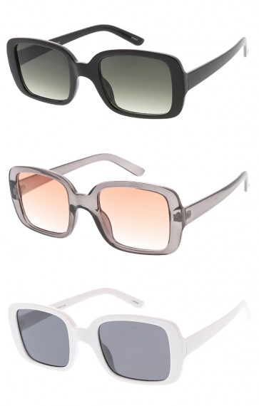 Chunky Plastic Rectangle Womens Wholesale Sunglasses
