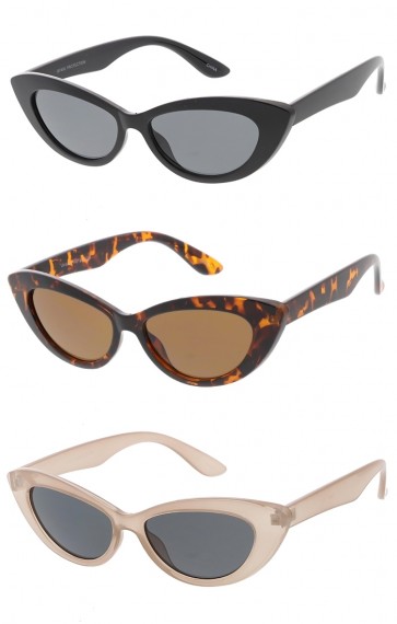 Club Style Horn Rimmed Wholesale Sunglasses with Rivets - Color Lens