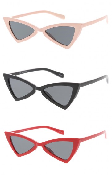 Plastic Triangle Cat eye Womens Wholesale Sunglasses