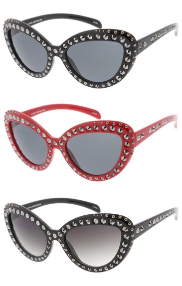 Womens Studded Cat Eye Wholesale Sunglasses