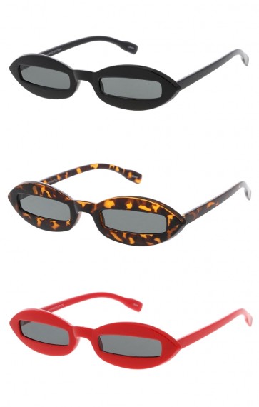 Small Oval Plastic Frame Womens Wholesale Sunglasses