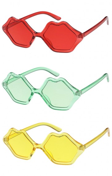 Womens Lips One Color Frame and Lens Wholesale Sunglasses