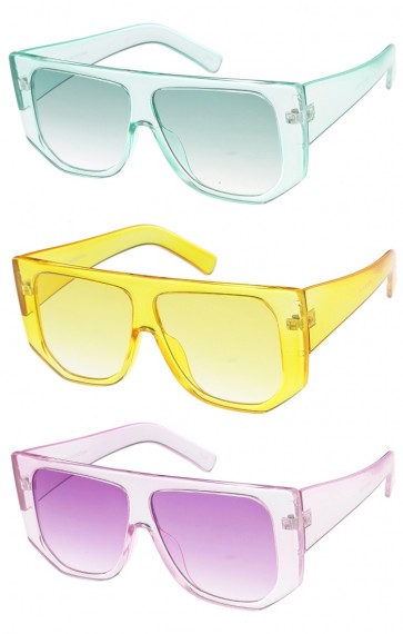 Bold Translucent Square Color Tint Wholesale Sunglasses
