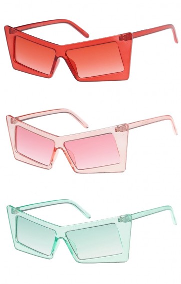 Retro Rectangle Cat Eye Color Tinted Wholesale Sunglasses