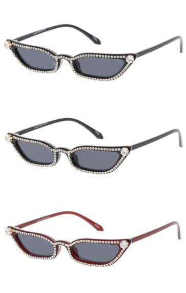 Futuristic Rectangle Rhinestone Wholesale Sunglasses