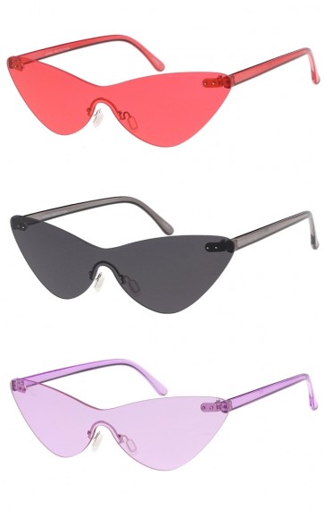 Shield Cat Eye Color Tint Wholesale Sunglasses