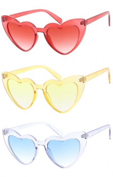 Color Frame Heart Womens Wholesale Sunglasses