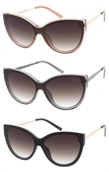 Women's Cat Eye Gradient Shield Lens Wholesale Sunglasses