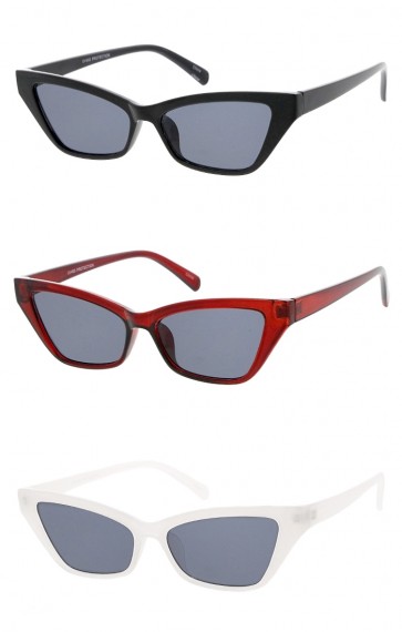 Women's Horn Rimmed Cat Eye Neutral Colored Lens Wholesale Sunglasses