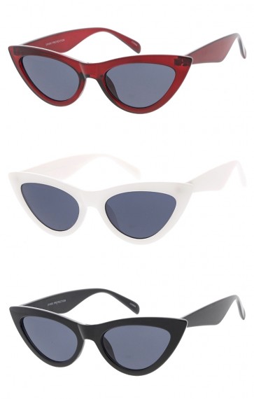 Women's Pointed Cat Eye Smoke Lens Wholesale Sunglasses