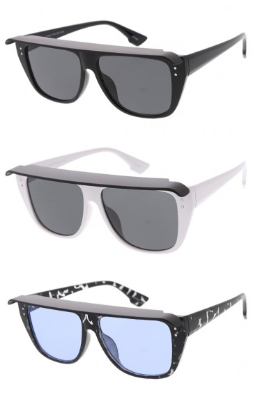 Retro Small Visor Flat Top Frame Square Lens Wholesale Sunglasses