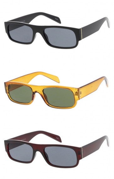 Unisex Rectangle Neutral Colored Lens Wholesale Sunglasses