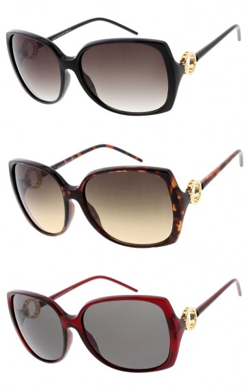 Women's Oversize Square Neutral Colored Lens Wholesale Sunglasses