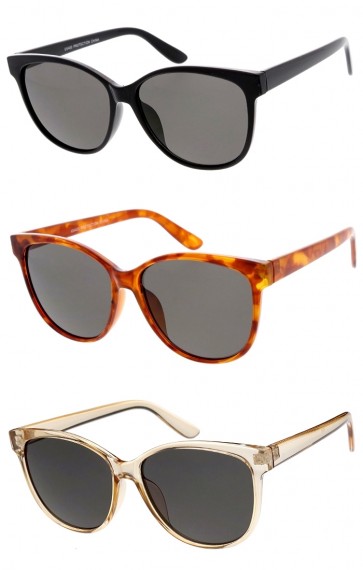 Women's Oversize Horn Rimmed Neutral Colored Lens Wholesale Sunglasses