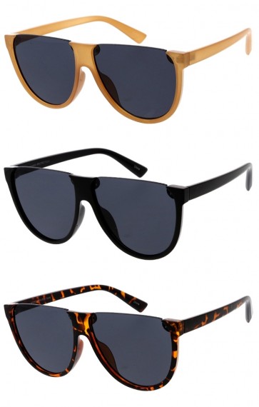 Classy Open Top Plastic Frame Semi-Rimless Wholesale Sunglasses 58mm