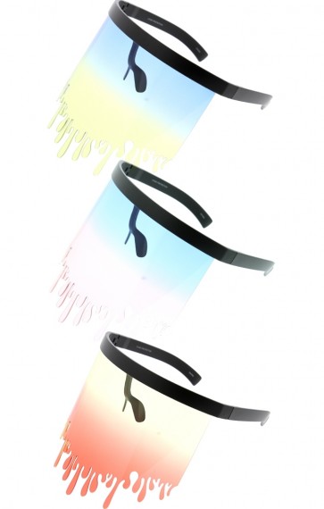 6 Pair Color Gradient Lens Wholesale Sunglasses Drip Visor Shield