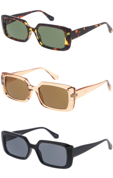 Chic Retro Neutral Colored Lens Square Wholesale Sunglasses 50mm