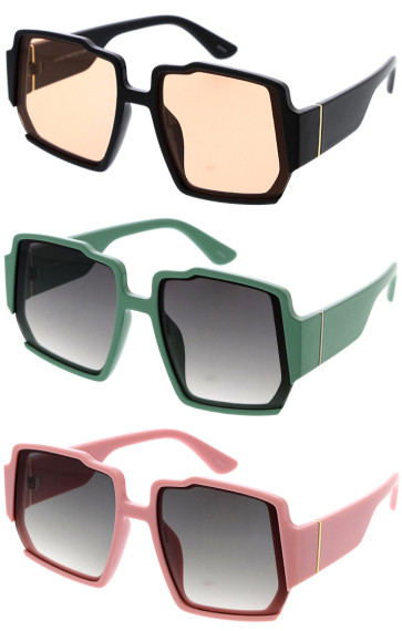 Mod Big Glamorous Square Wholesale Sunglasses 55mm