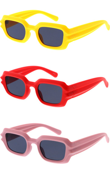 Spiky Frame Matte Thick Rimmed Chunky Arms Square Wholesale Sunglasses