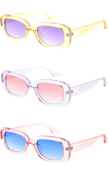 Translucent Crystal Frame Gradient Lens Round Square Wholesale Sunglasses