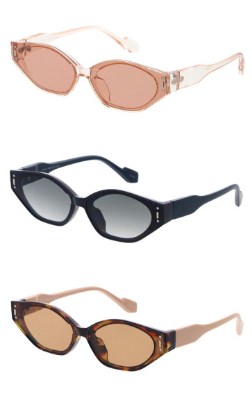 Vintage Inspired Tapered Arm Round Lens Cat Eye Wholesale Sunglasses