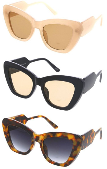 Ultra Chunky Plastic Flame Retro Wholesale Sunglasses