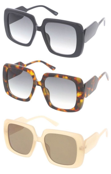 Oversized Chunky Tapered Arm Thick Rimmed Geometric Square Wholesale Sunglasses