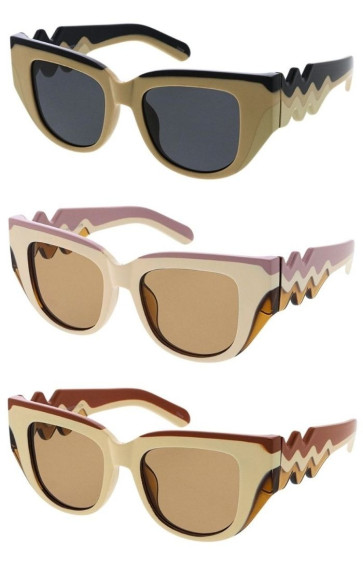 Wavy Retro Cat Eye Wholesale Sunglasses