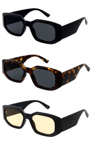 Sleek Frame Chunky Tapered Arms Geometric Wholesale Sunglasses