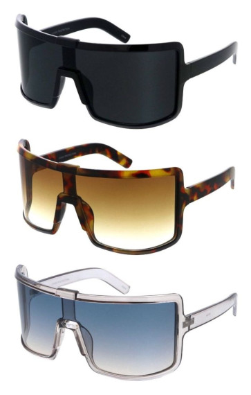 Oversized Curved Wraparound Rectangular Square Shield Wholesale Sunglasses